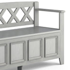 Amherst Solid Wood Entryway Storage Bench in Fog