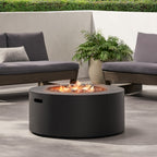32" Patio 40,000 BTU Round Iron Propane Fire Pit, Dark