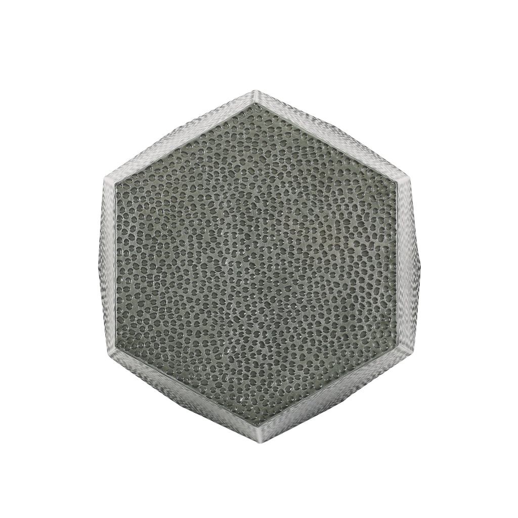 Metal Hammered End Table