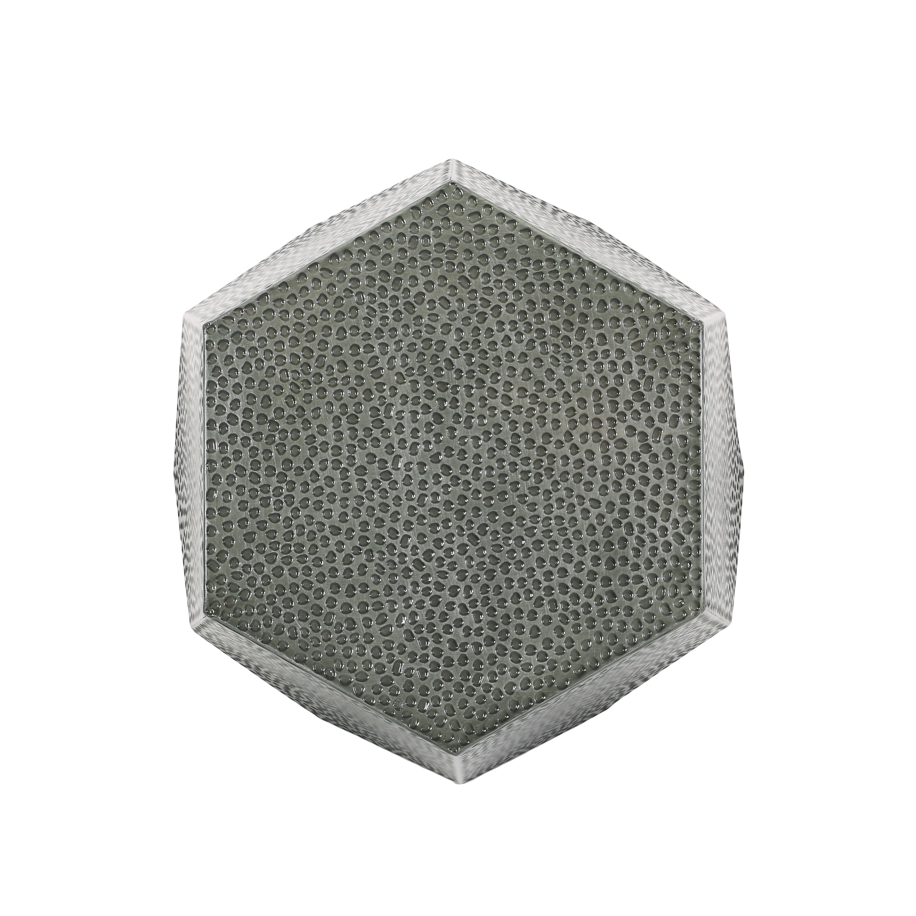 Metal Hammered End Table