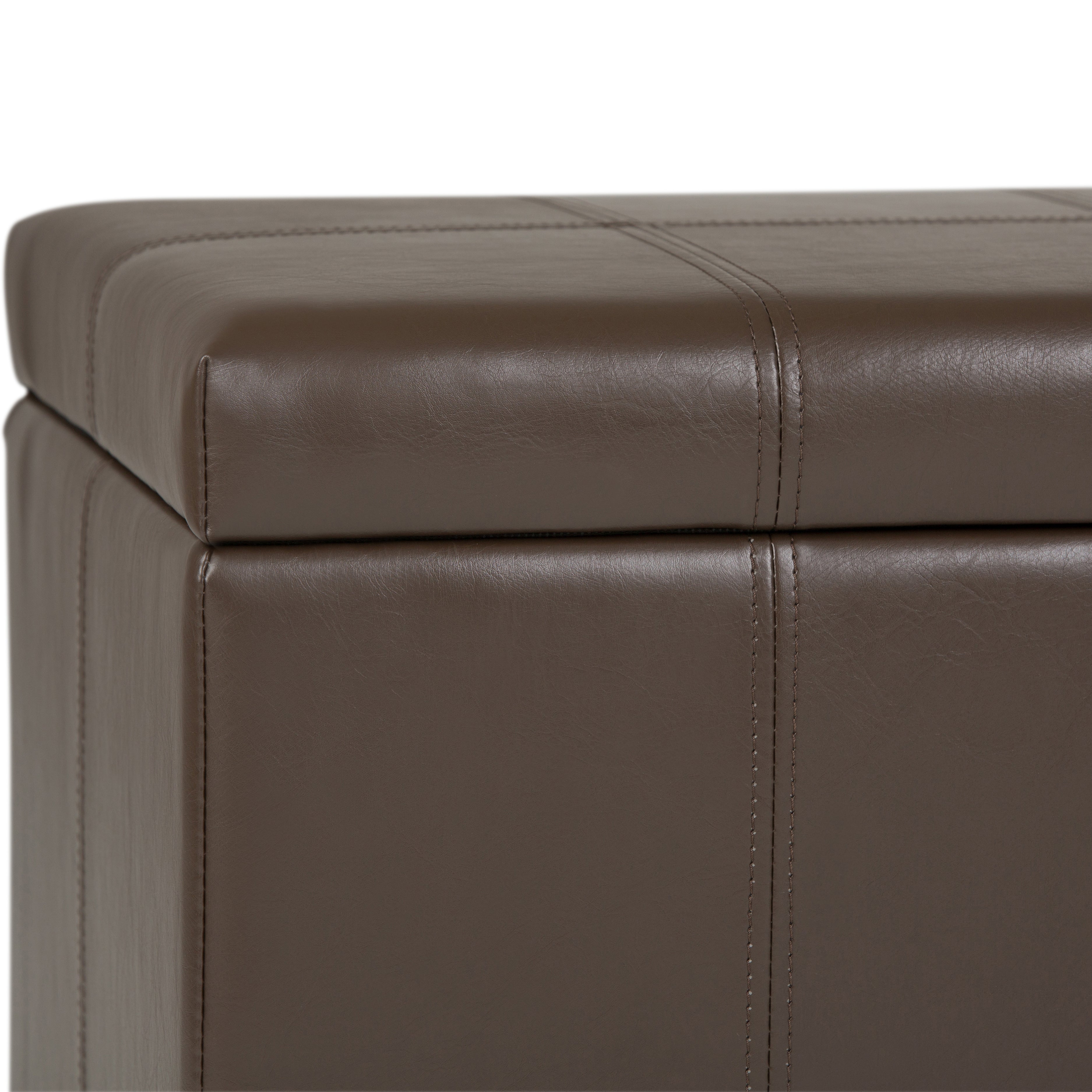 Dover 36 Inch Wide Storage Ottoman Bench in Chocolate