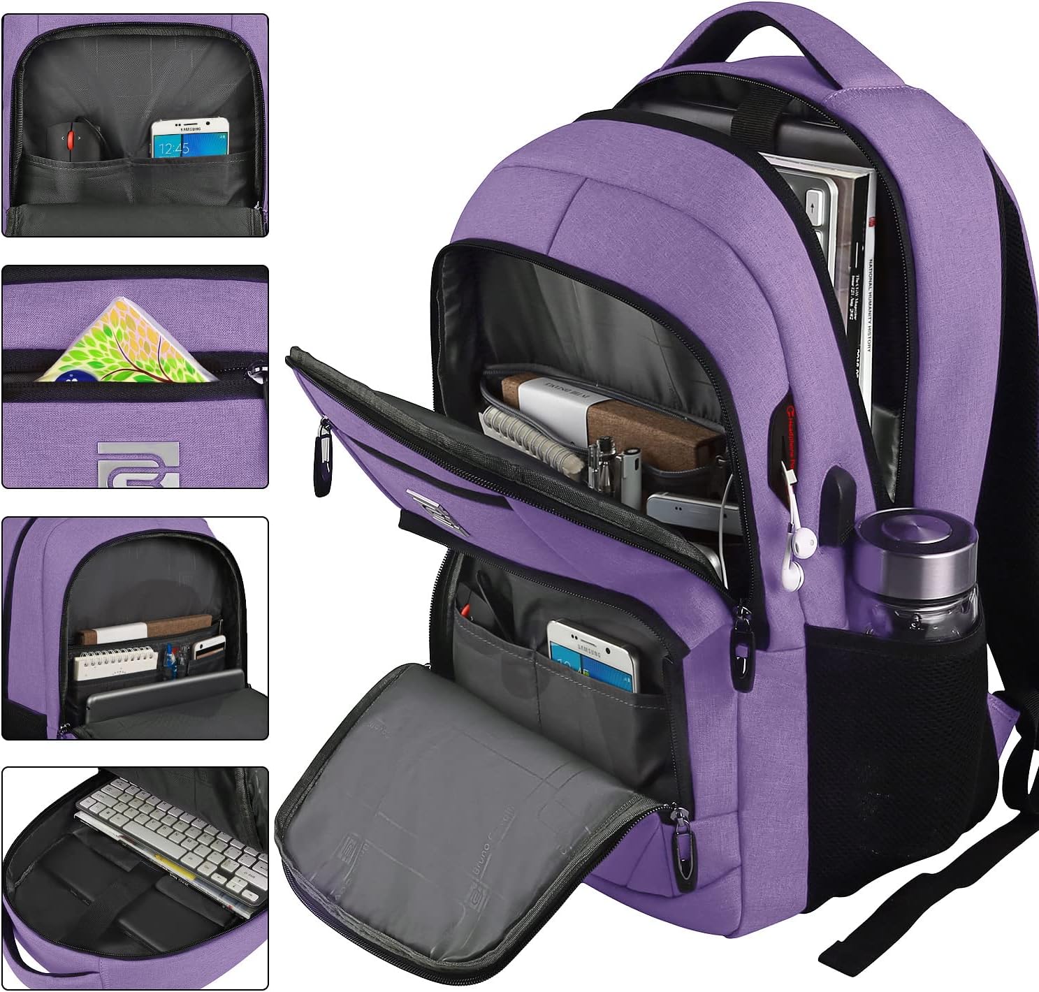 Slim Anti Theft Laptop Backpack 15.6 Inch USB Charging Travel Bag