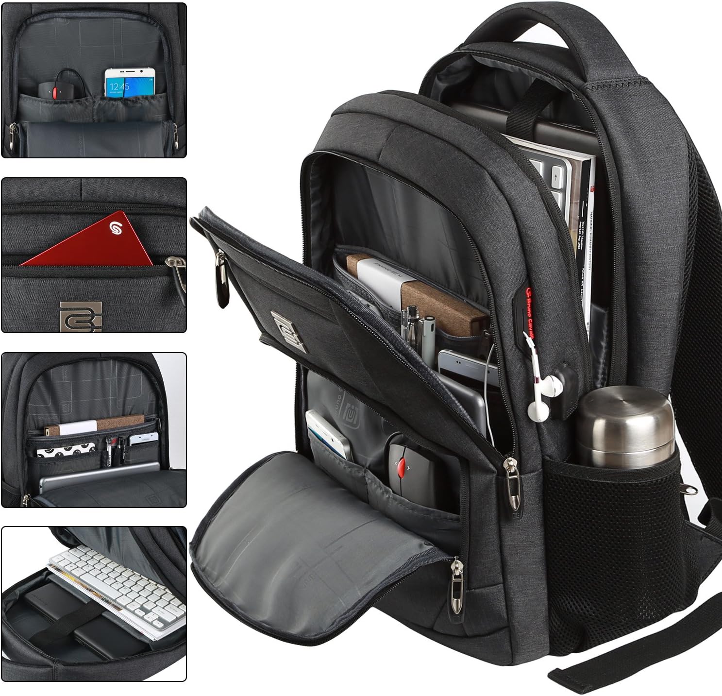 Slim Anti Theft Laptop Backpack 15.6 Inch USB Charging Travel Bag
