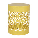 Large Modern Outdoor Metal End Table with Iron Cut Design