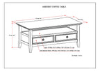 Amherst 44 Inch Wide Solid Wood Coffee Table in Hickory