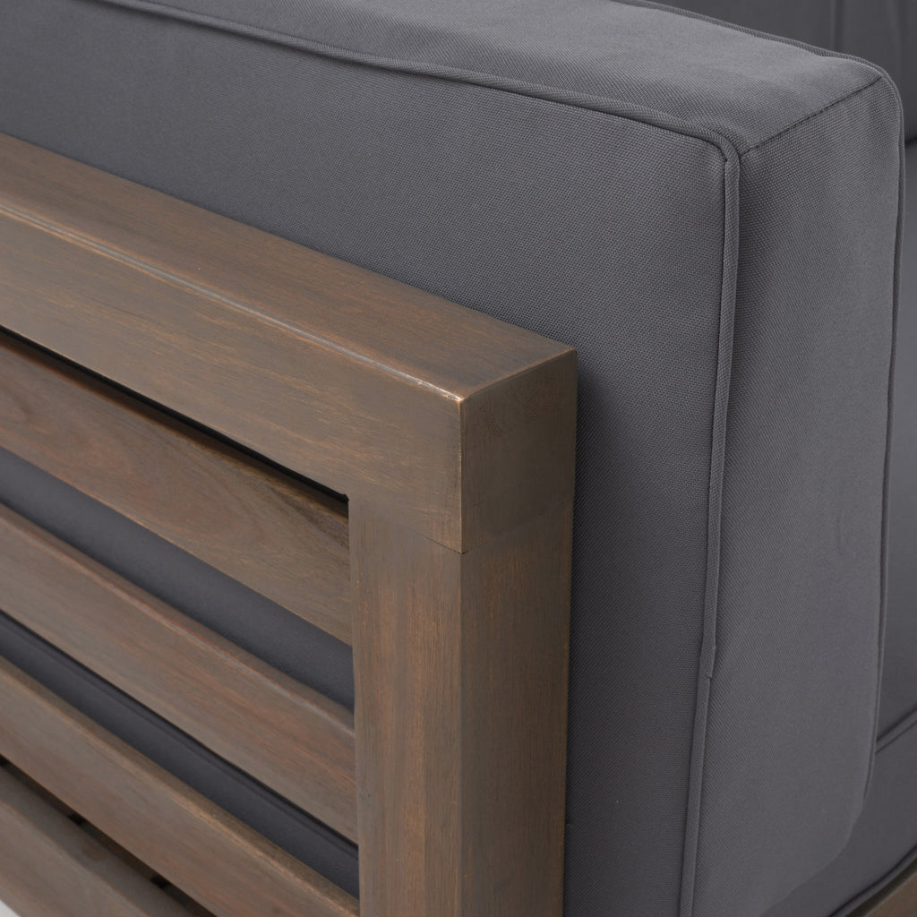 Oana Corner Bench - Dark Acacia Wood