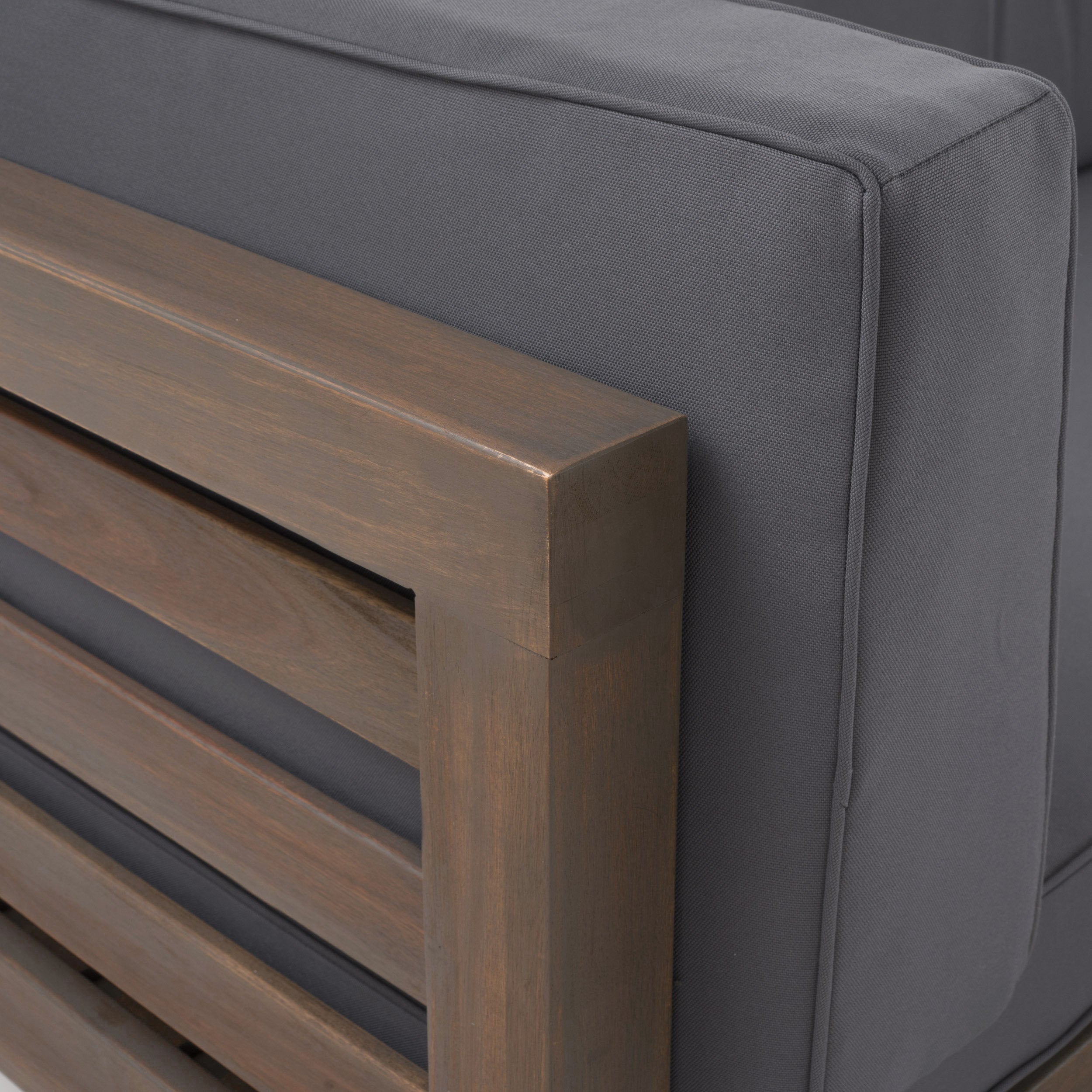 Oana Corner Bench - Dark Acacia Wood