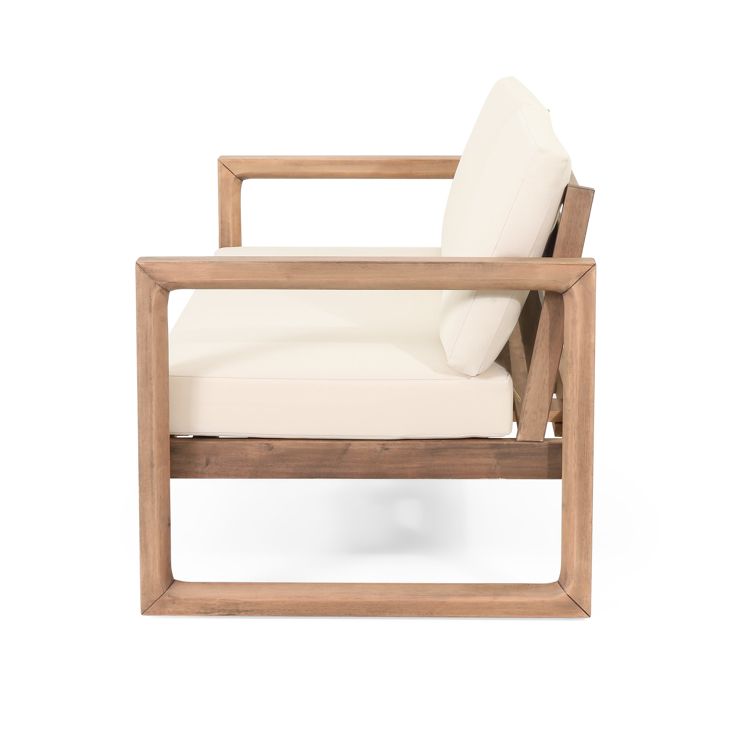 Outdoor Acacia Wood Loveseat and Coffee Table Set