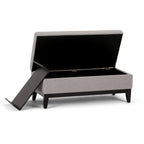 Oregon 42 Inch Wide Storage Ottoman Bench with Tray in Cloud