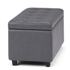Cosmopolitan 34 Inch Wide Storage Ottoman in Stone