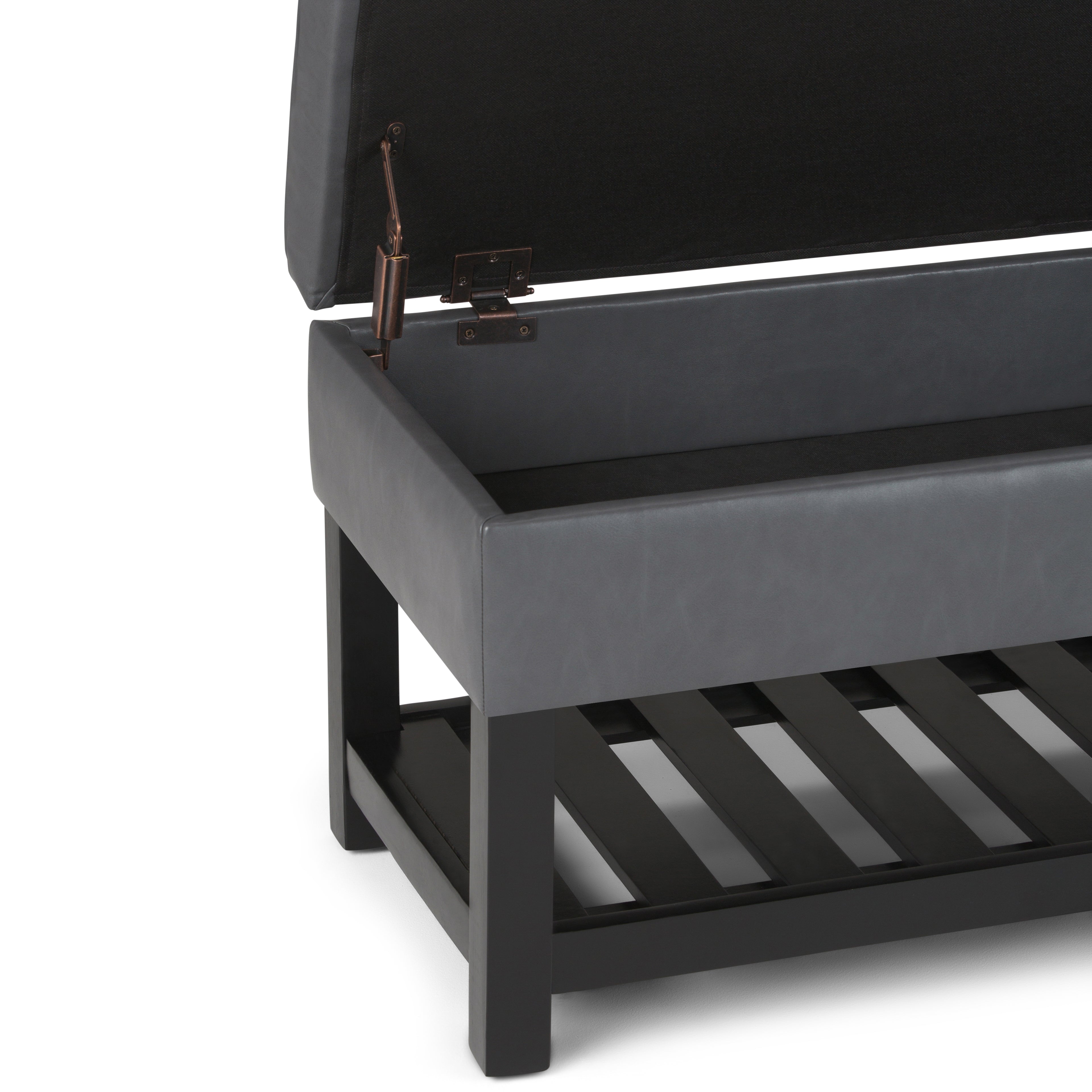 Cosmopolitan Storage Ottoman Bench with Open Bottom - Stone