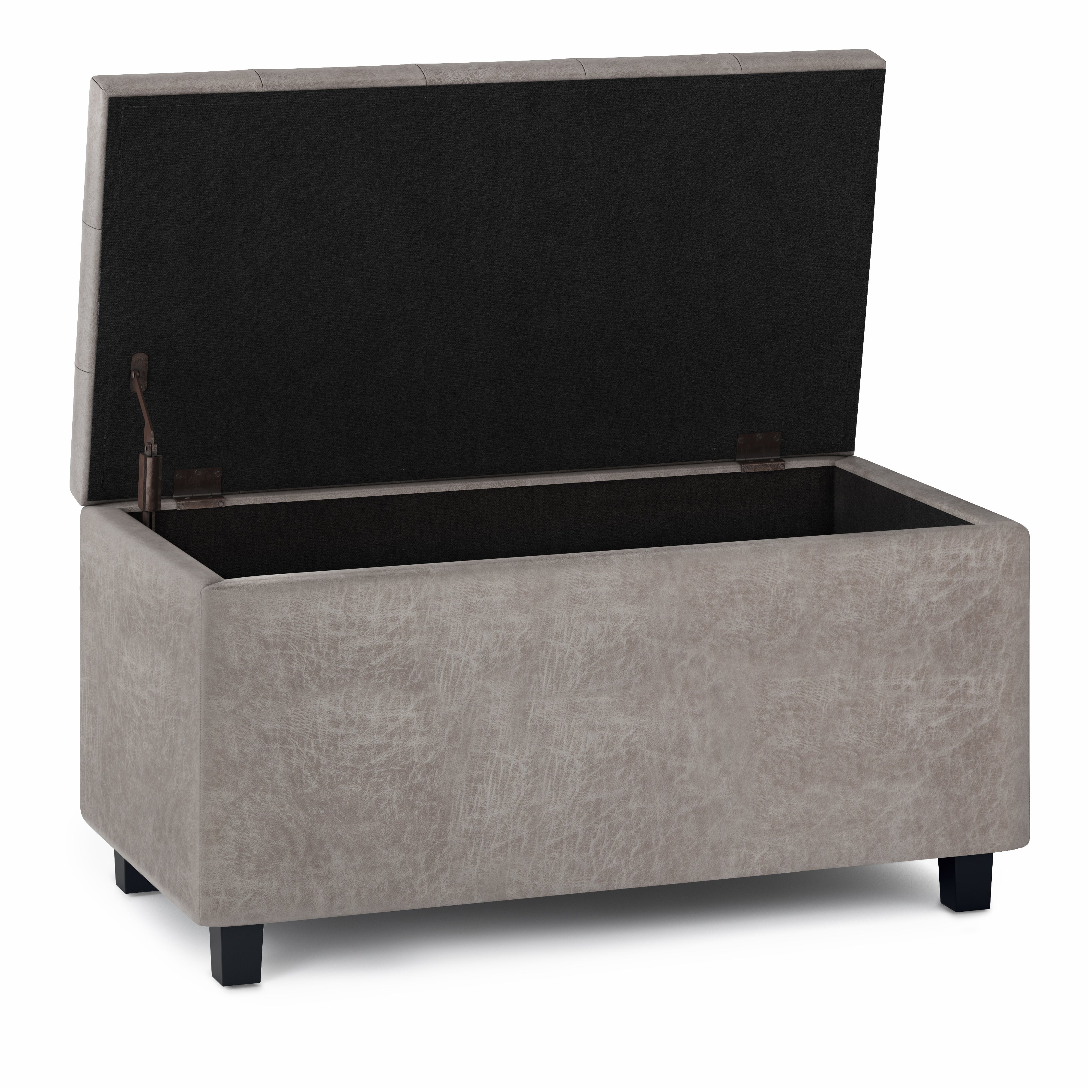 Cosmopolitan 34 Inch Wide Storage Ottoman in Distressed