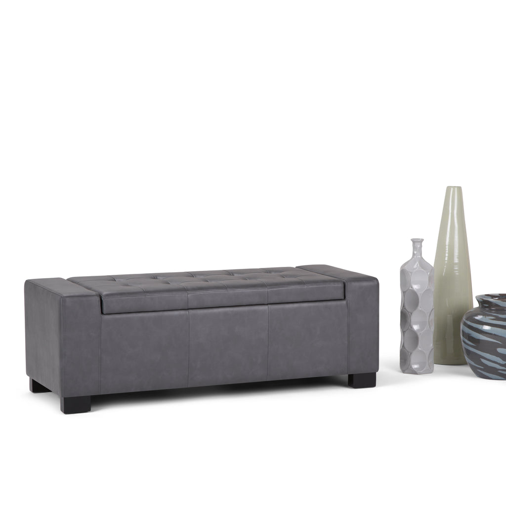 Laredo Large Storage Ottoman - Stone