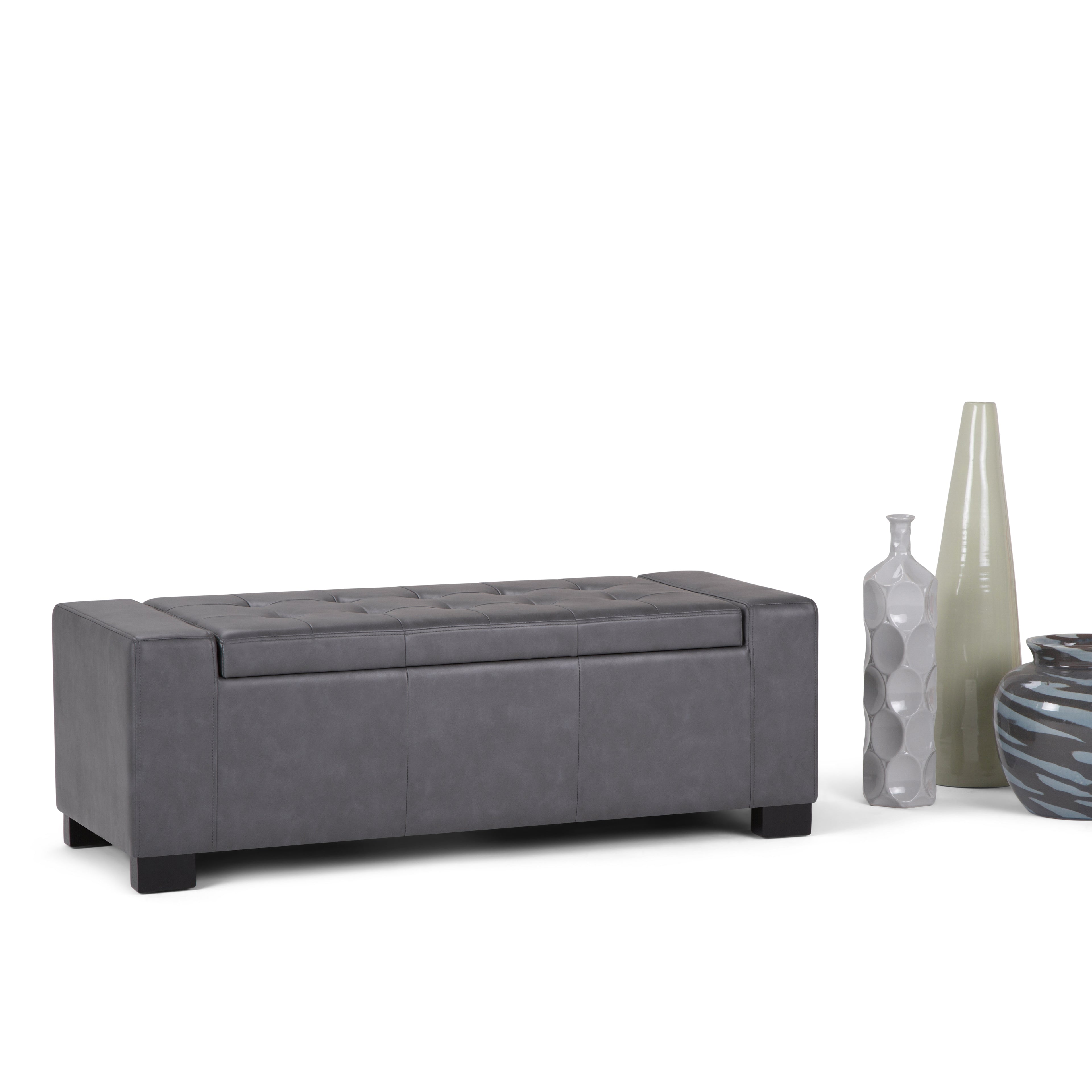 Laredo Large Storage Ottoman - Stone