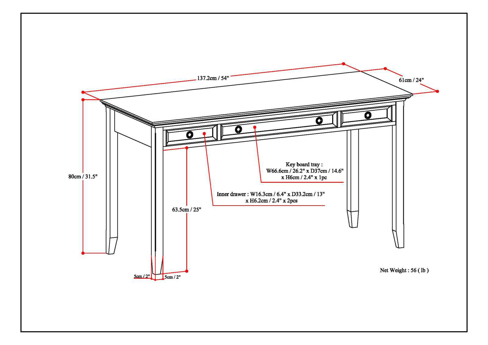 Amherst - Desk - Distressed