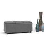 Avalon 42 Inch Wide Storage Ottoman in Stone