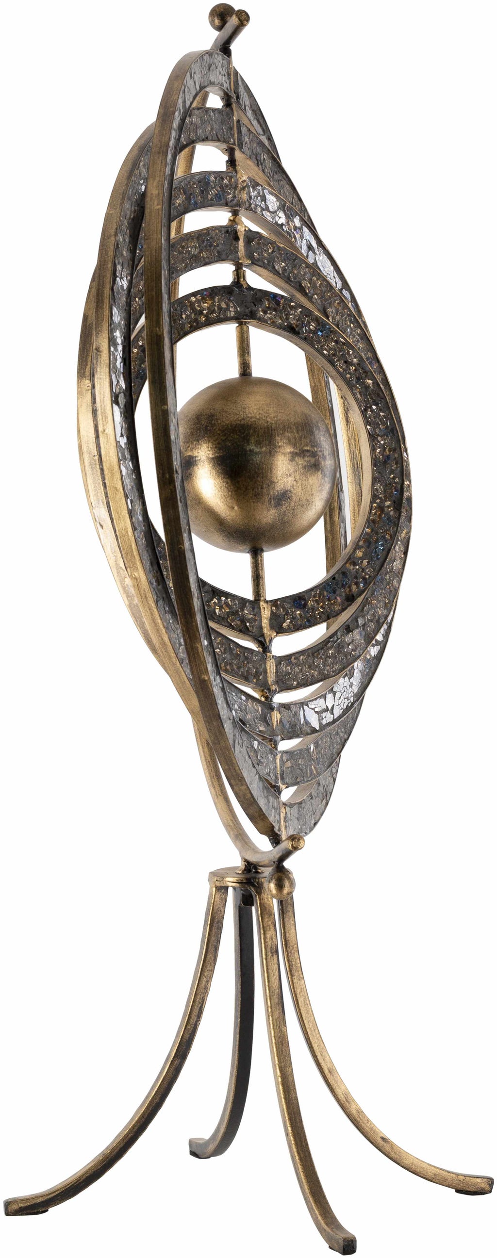 Linntown Antique Gold Circular Metal Sculpture - Clearance