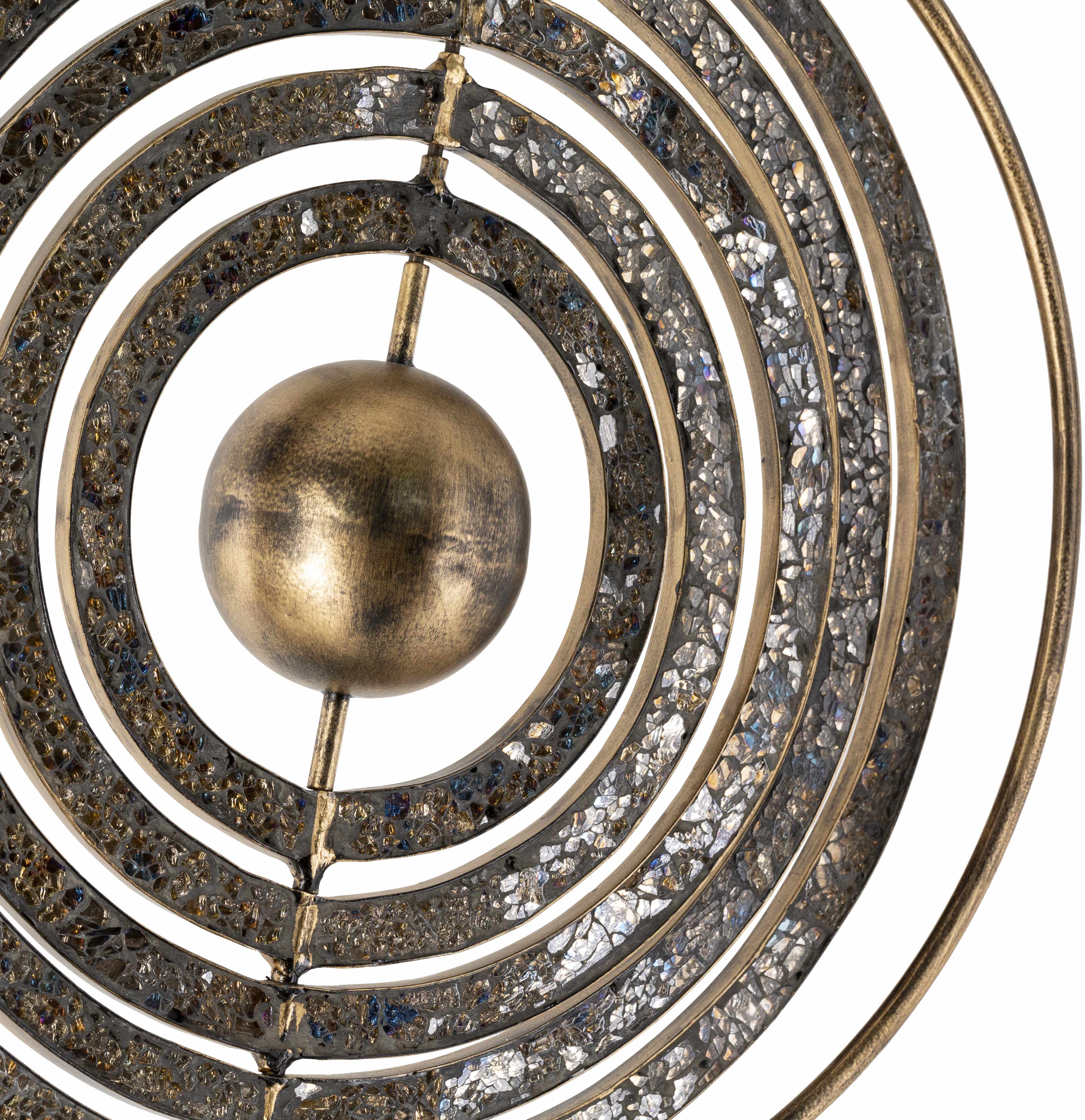 Linntown Antique Gold Circular Metal Sculpture - Clearance