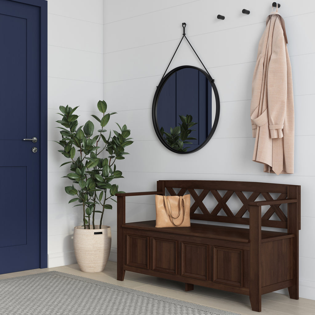 Amherst Solid Wood Entryway Storage Bench