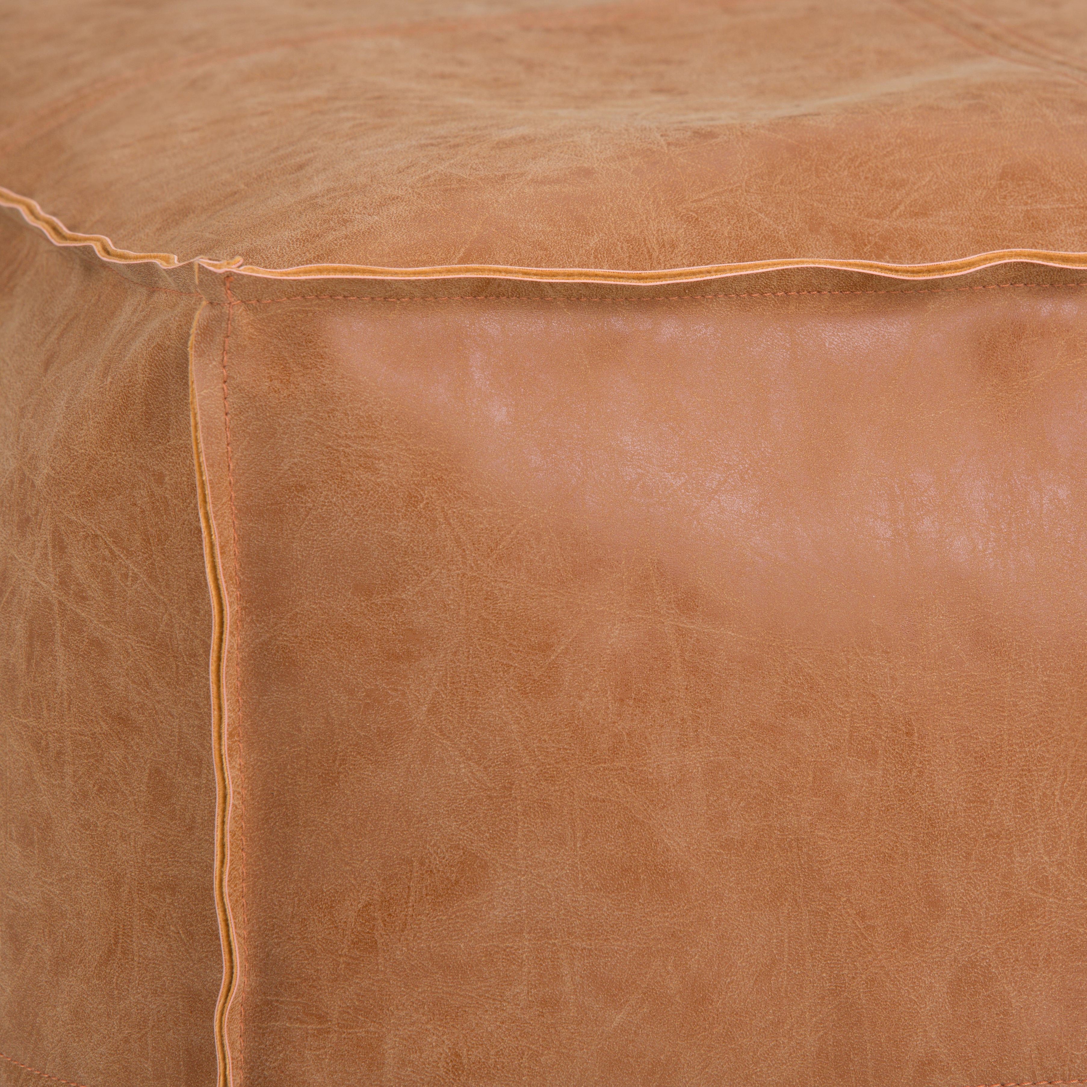 Brody Distressed Square Pouf