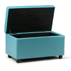 Cosmopolitan 34 Inch Wide Storage Ottoman in Soft