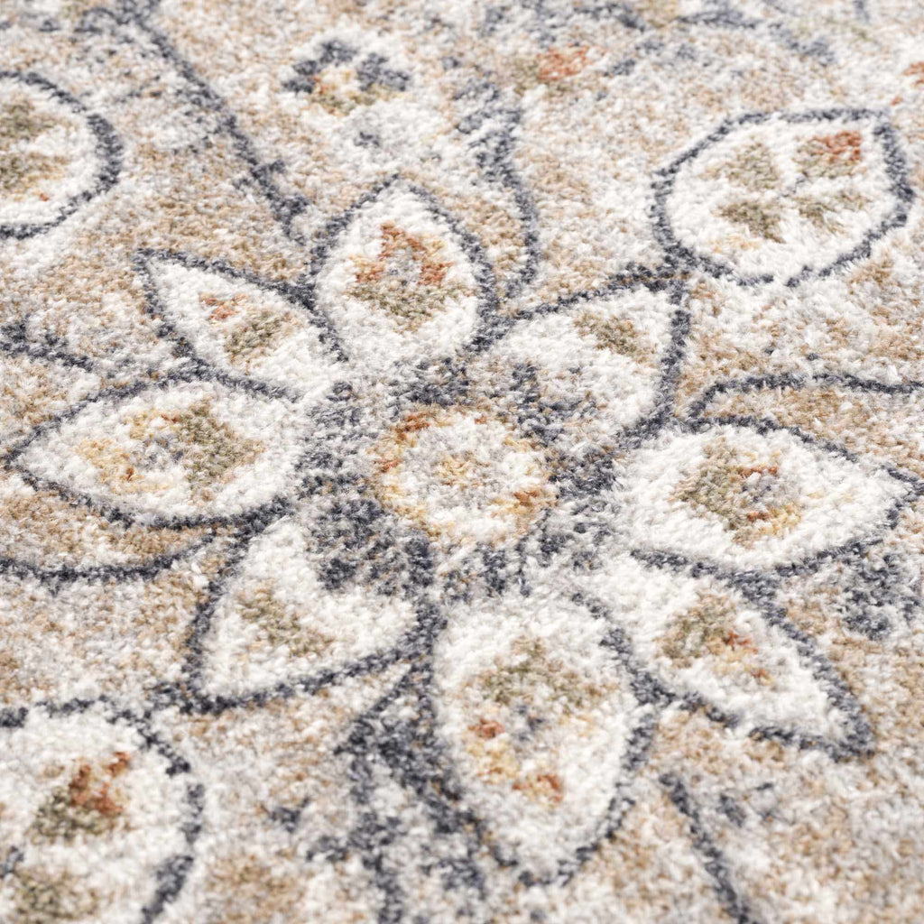 Hiti Cream Flat Pile Washable Rug