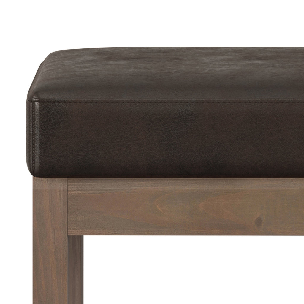 Milltown 27 Inch Wide Solid Wood Footstool Small Ottoman Bench