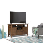 Redmond 54 Inch Wide Solid Wood Tall TV Stand in Tobacco