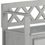 Amherst Solid Wood Entryway Storage Bench in Fog
