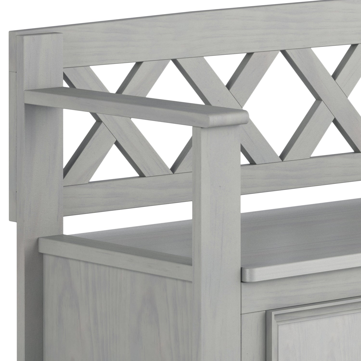 Amherst Solid Wood Entryway Storage Bench in Fog