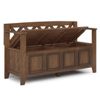 Amherst Solid Wood Entryway Storage Bench in Rustic