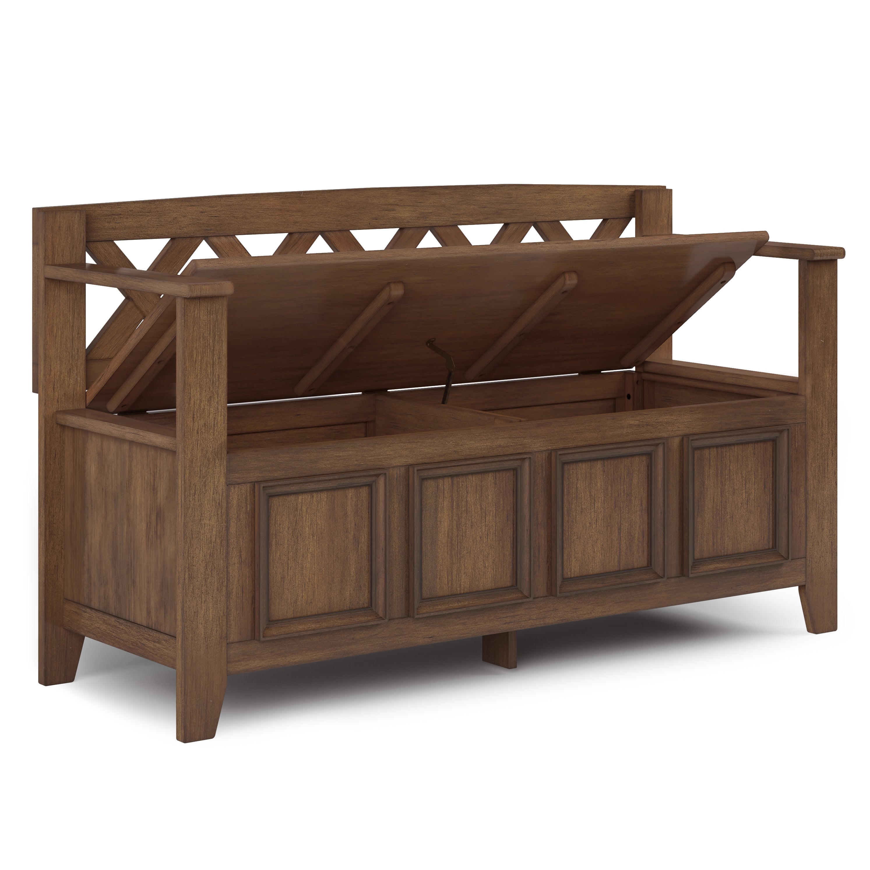 Amherst Solid Wood Entryway Storage Bench in Rustic