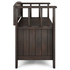 Acadian Solid Wood Small Entryway Storage Bench in Brunette