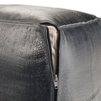 Brody 18 Inch Wide Square Top Stitch Pouf in Textured
