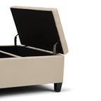 Harrison 36 Inch Wide Coffee Table Storage Ottoman in Satin