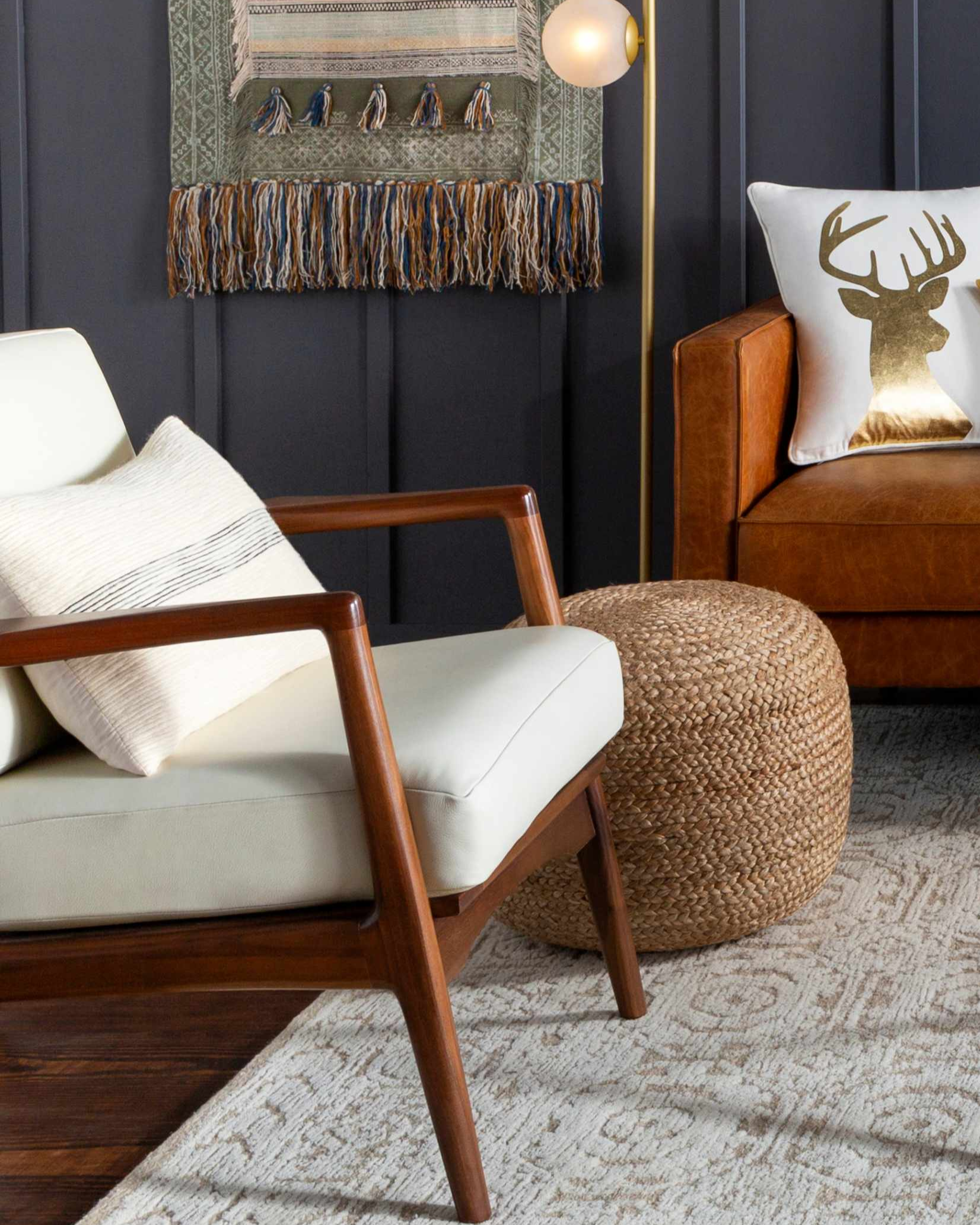 Kaumakani Knitted Jute Round Pouf