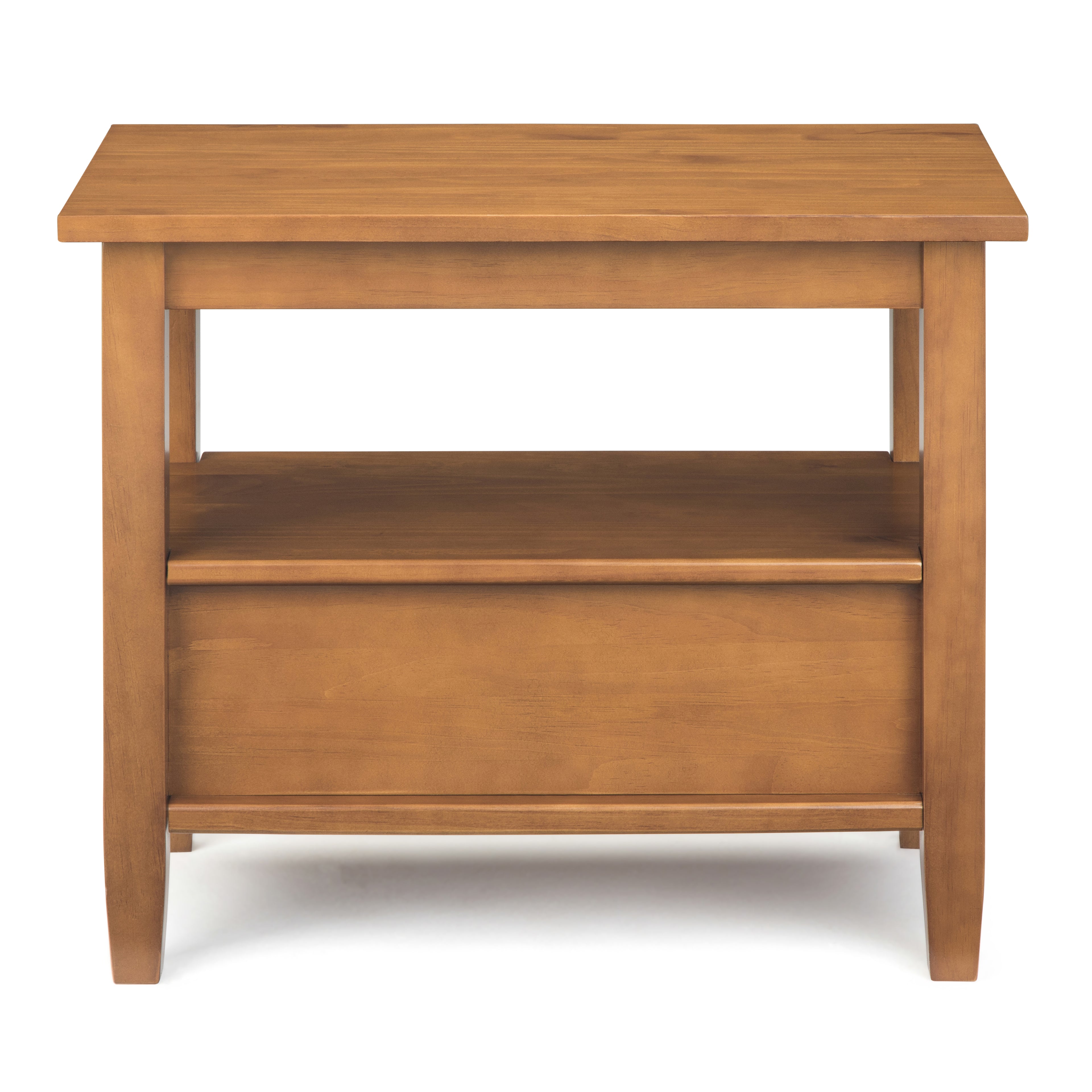 Warm Shaker Solid Wood 14 Inch Wide Side Table in Light Golden
