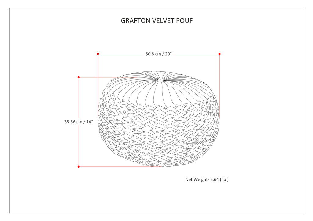 Grafton 20 Inch Wide Round Pouf