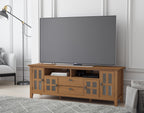 Artisan 72 Inch Wide Solid Wood TV Stand in Honey