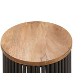 Demy Accent Table in Natural/Black