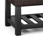 Cosmopolitan Storage Ottoman Bench with Open Bottom - Distressed