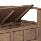 Adams 48 Inch Wide Solid Wood Entryway Storage Bench
