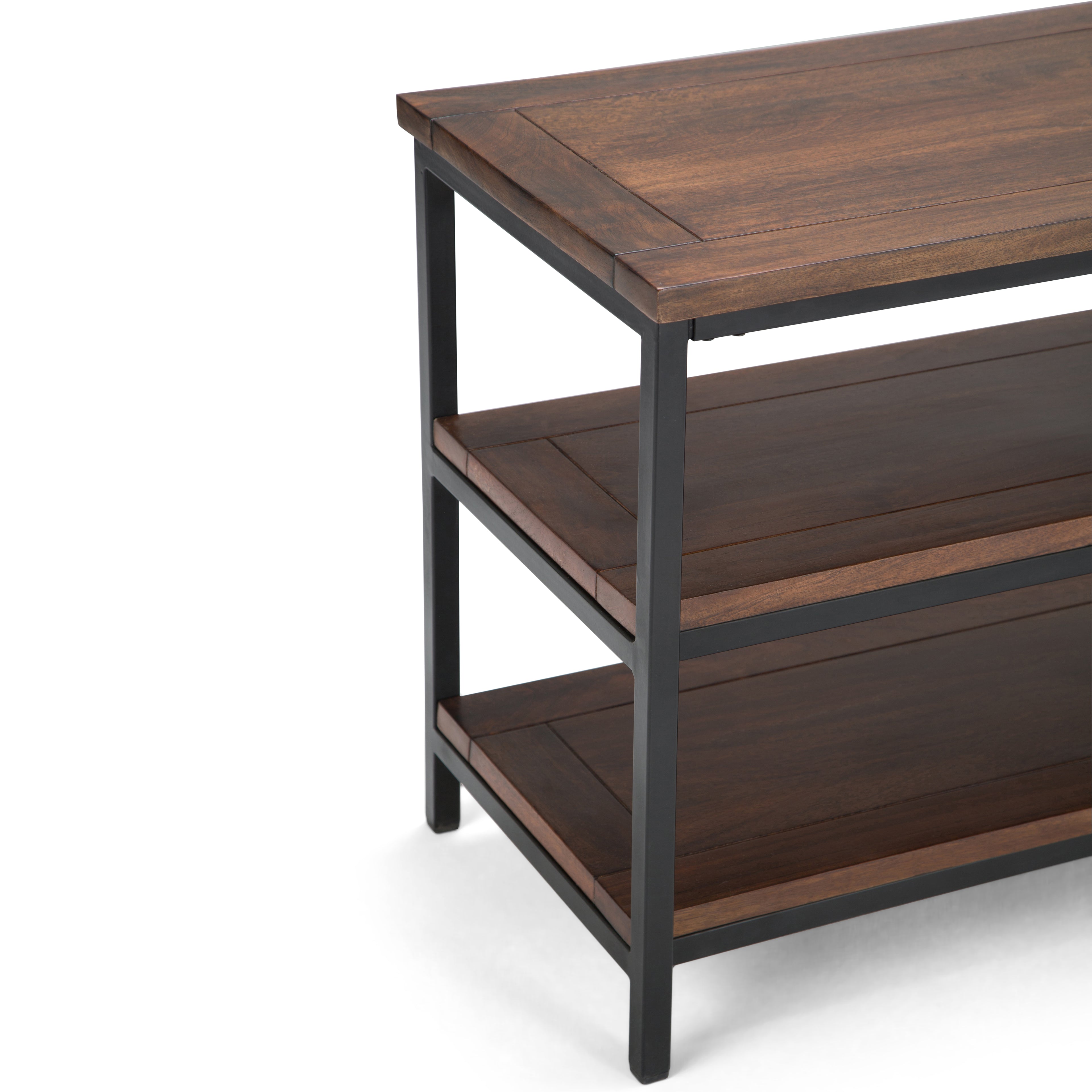 Skyler 60 Inch Wide Solid Mango Wood TV Stand in Dark