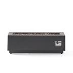 48" Outdoor 50,000 BTU Rectangular Iron Propane Fire Pit, Dark