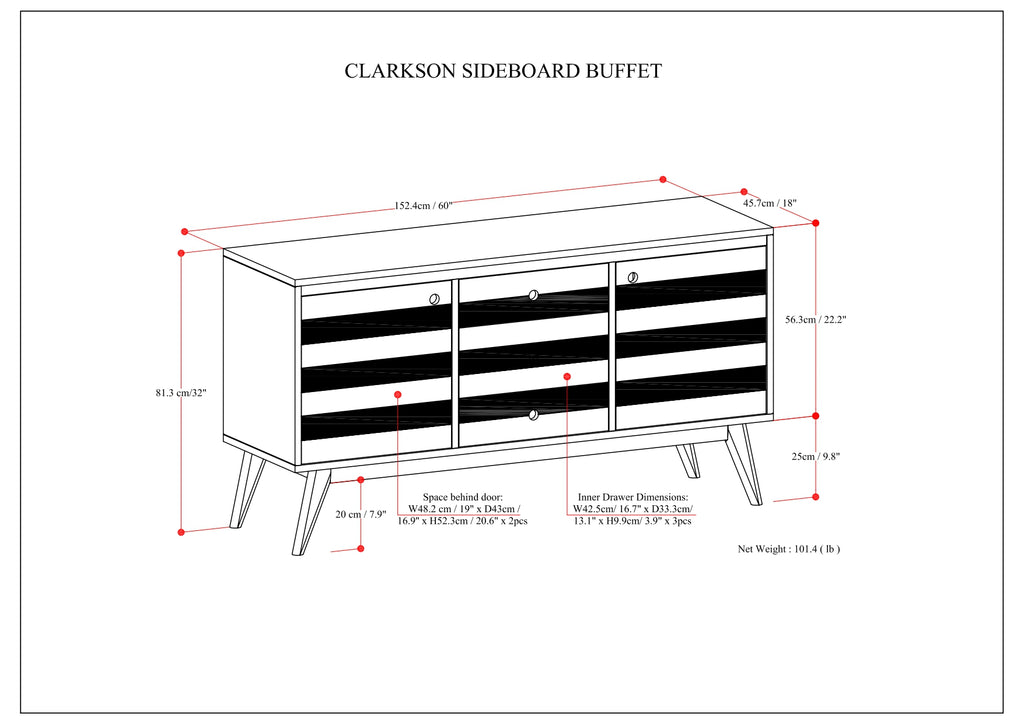 Clarkson Sideboard Buffet - Rustic