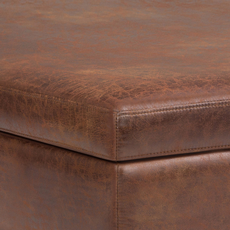Owen 40 Inch Wide XL Square Coffee Table Storage Ottoman