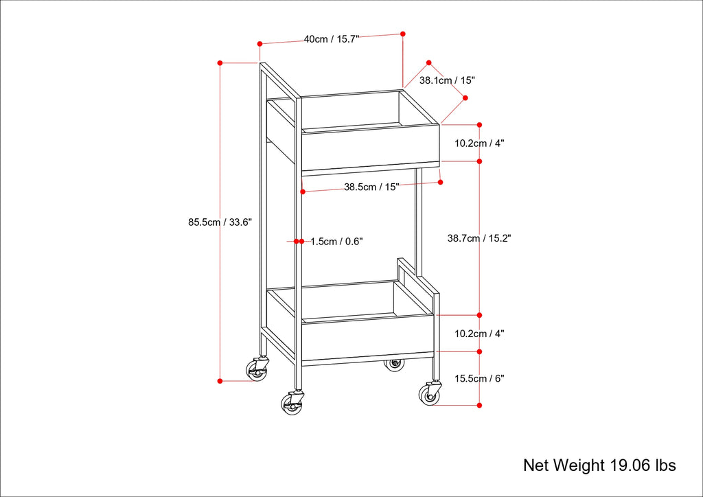 Hobbs - 16" Bar Cart