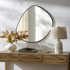 Lochovice Black Distressed Wood Mirror