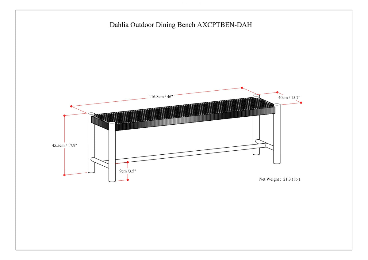 Dahlia Outdoor Indoor Bench