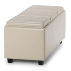 Avalon 42 Inch Wide Storage Ottoman in Satin